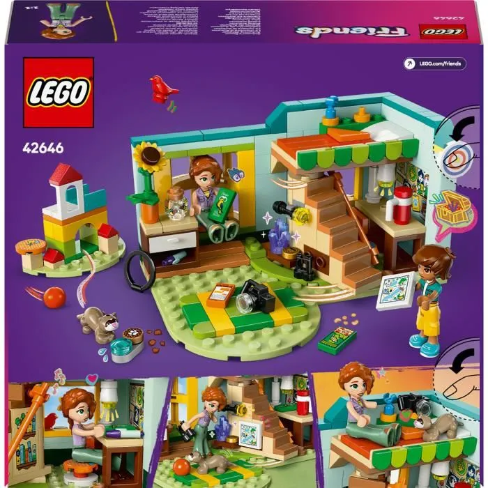 LEGO Friends 42646 La chambre d'Autumn - Jeu de construction avec 2 mini-poupées, furet et oiseau - Pour enfants 6 ans et plus