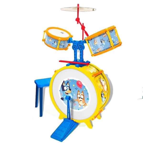 Reig Bateria Bluey avec banquette, batterie musicale enfant en espagnol 55x36*38 cm pour enfants à partir de 3 ans Reig Bateria Bluey avec banquette, batterie musicale enfant en espagnol 55x36*38 cm pour enfants à partir de 3 ans