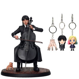 SD TOYS Figura Miercoles Violonchelo + Llavero Wednesday