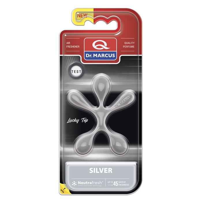 Dr. Marcus Lucky Top Silver DRM0667 Parfum de Voiture Rétroviseur ou Grille de Ventilation 45 Jours 12 Arômes