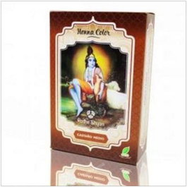 Radhe Shyam Henna Poudre Châtain Foncé 100g Eco - Teinture Naturelle Végétale, Sans Amoniaque