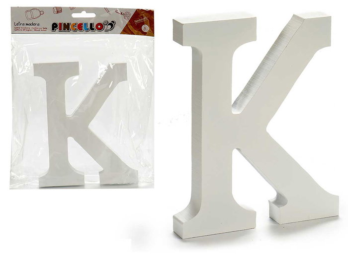 Pincello Lettre K en Bois Blanc 1,8 x 15 cm (Set de 12) Pincello Lettre K en Bois Blanc 1,8 x 15 cm (Set de 12)