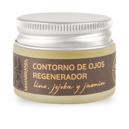 Matarrania Crème contour des yeux bio régénérante au lin, jojoba et jasmin - Sérums aux huiles végétales - 15 ml
