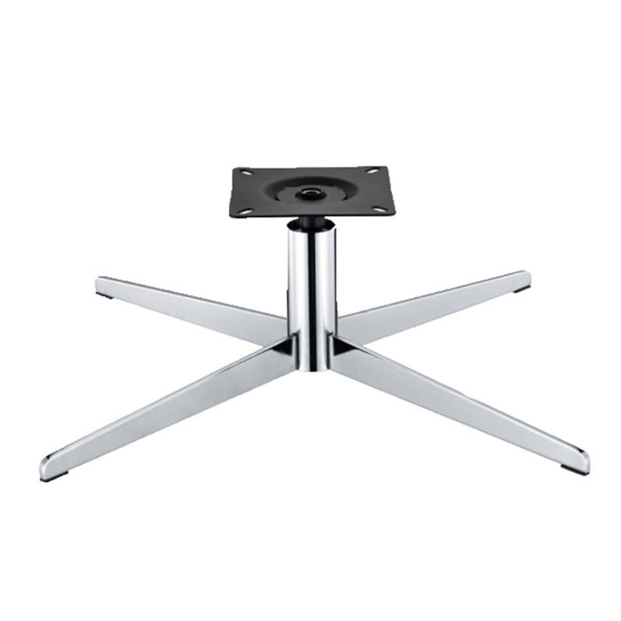 Q&Q Base pour fauteuil pivotant 4 branches Acier Noir Mate / Nickel Mate (Set de 2)