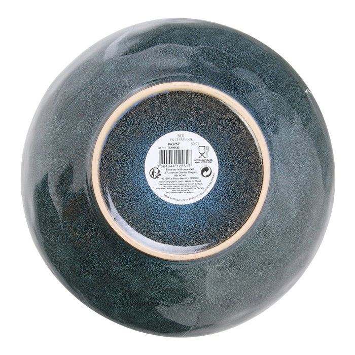 Home Deco Factory Bol Saladier Bleu en Grès Collection NATURAL