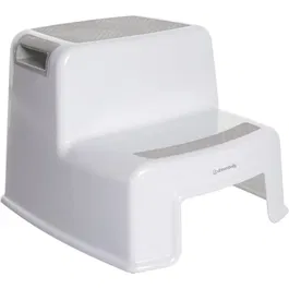 Dreambaby Tabouret marchepied antidérapant 2 Up, texteuré, capacité 80 kg, pour enfants et adultes, usage salle de bain cuisine, gris