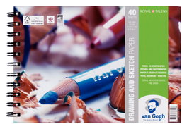 Van Gogh Bloc de papier pour dessins et croquis, reliure spirale, 40 feuilles, A5