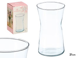GIFTDECOR Vase en verre transparent à large ouverture 21cm