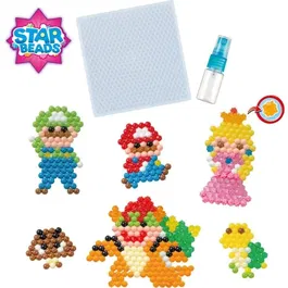 Aquabeads Super Mario - Kit de créativité avec 690 perles à eau, plateau et motifs personnages (Mario, Luigi, Peach, Bowser)