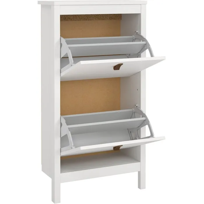 Meuble à chaussures Blanc 8 paires 53,8 x 24,6 x 102,9 cm - MADRID