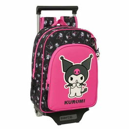 Cartable à roulettes Kuromi Noir Fuchsia 26 x 11 x 67 cm 26 x 34 x 11 cm