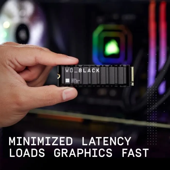 Western Digital SSD NVMe SN850X 2TB M.2 Interne avec radiateur Noir WDS200T2XHE