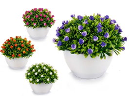 Ibergarden Plante Fleurs Roses Assorties Couleurs Blanc Violet Orange Rouge Plastique 14x12x14 cm (Set de 24)
