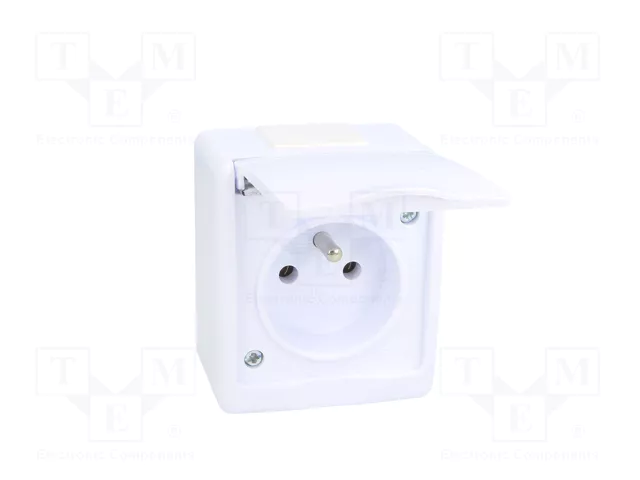 PAWBOL Socle d'alimentation AC 2P+PE 250V 16A blanc