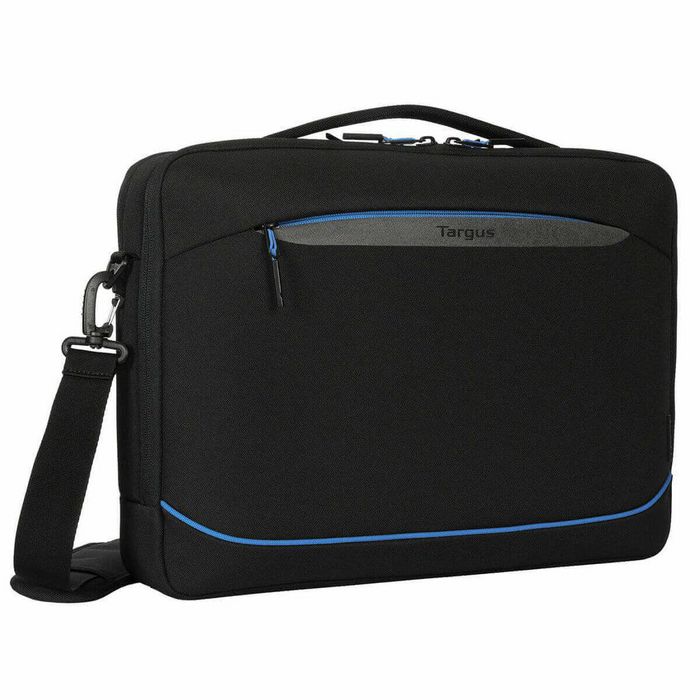 Targus EcoSmart Briefcase Coastline 15-16" - Sacoche messager pour ordinateur portable avec protection SafePort Sling, fabriqué en plastique océanique, noir