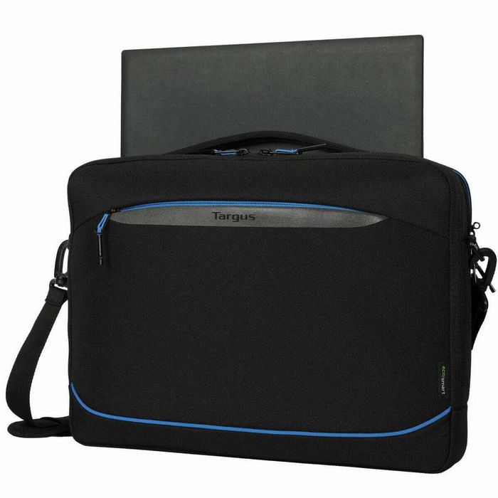 Targus EcoSmart Briefcase Coastline 15-16" - Sacoche messager pour ordinateur portable avec protection SafePort Sling, fabriqué en plastique océanique, noir