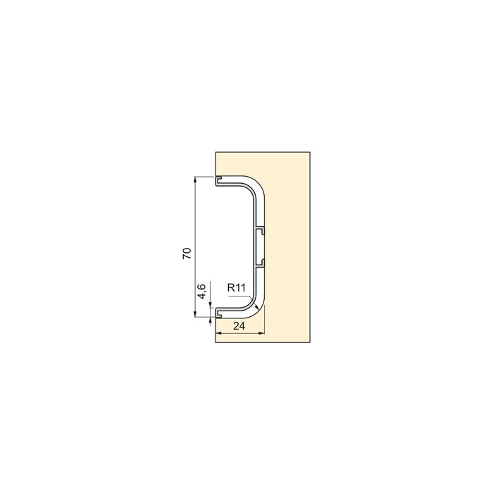 Emuca Kit de 2 profils centraux Gola pour meubles de cuisine, longueur 2,35m, avec accessoires, Aluminium, Anodisé mat Emuca Kit de 2 profils centraux Gola pour meubles de cuisine, longueur 2,35m, avec accessoires, Aluminium, Anodisé mat