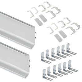 Emuca Kit de 2 profilés centraux Gola, Aluminium Anodisé mat, 2,35m