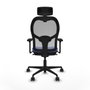 Piqueras y Crespo Chaise de Bureau 3D036N2 Bleu clair avec Appui-tête