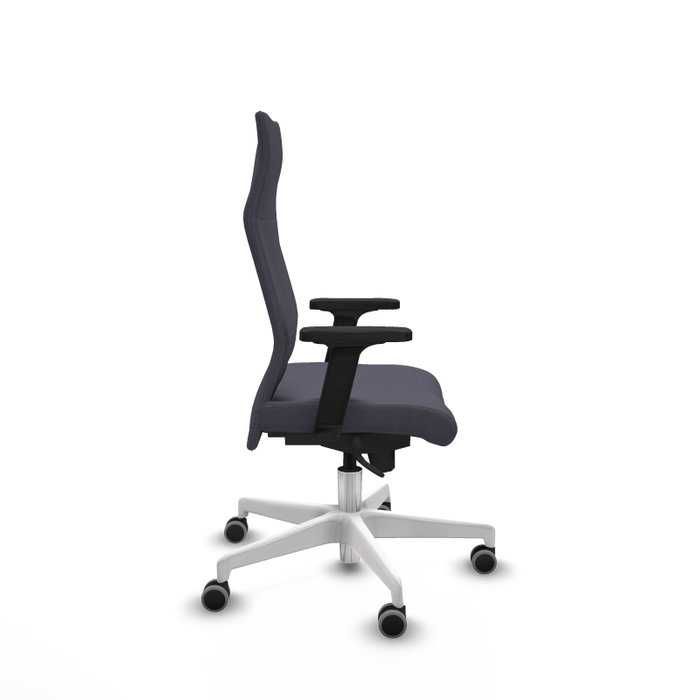 Piqueras Y Crespo Sillón Albacete Gris Oscuro avec Mécanisme Synchrone et Base Blanche