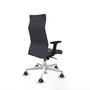 Piqueras Y Crespo Sillón Albacete Gris Oscuro avec Mécanisme Synchrone et Base Blanche