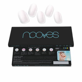 Nooves Feuilles de Gel pour Ongles Premium Perlé Chat Luxe Blanc Perle (20 unités)