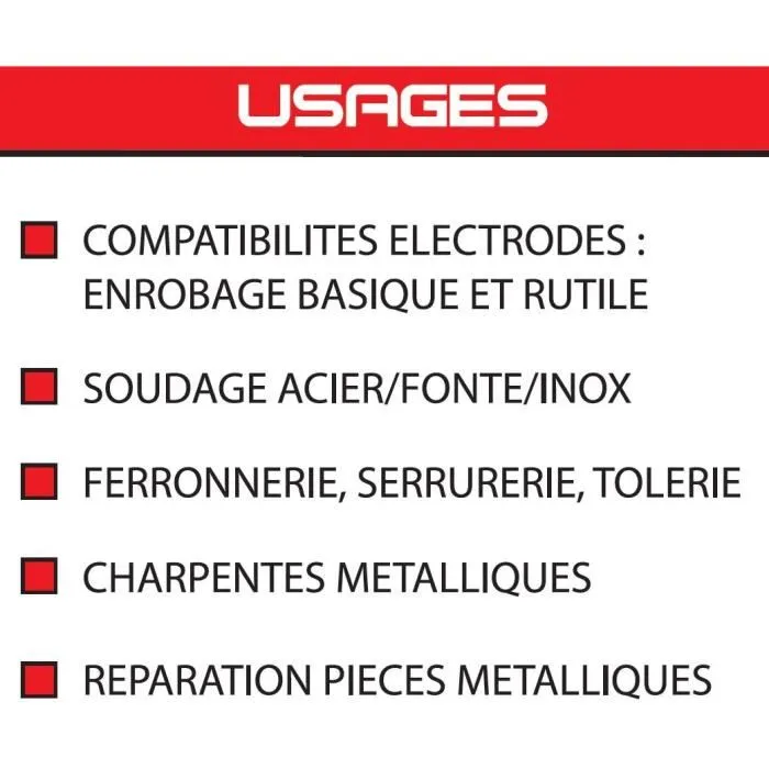 Mecafer PS130 - Poste à souder à l'arc MMA (Shunt) 130 A, sans fil 230 V, pour électrodes jusqu'à 3.25 mm Mecafer PS130 - Poste à souder à l'arc MMA (Shunt) 130 A, sans fil 230 V, pour électrodes jusqu'à 3.25 mm