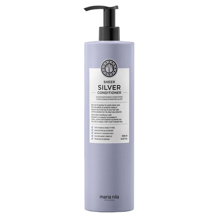 Maria Nila Après-Shampooing Sheer Silver Hydratant Sans Parabènes - Soin pour Cheveux Blonds et Gris - 1000 ml Maria Nila Après-Shampooing Sheer Silver Hydratant Sans Parabènes - Soin pour Cheveux Blonds et Gris - 1000 ml