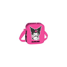 Sac à Bandoulière Kuromi Noir Fuchsia 16 x 18 x 4 cm