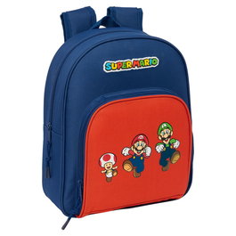 SAFTA Sac à Dos Super Mario Bros Mamma Mia 34 cm - Homologué Poussette, Pochette Bouteille, Bretelles Ergonomiques