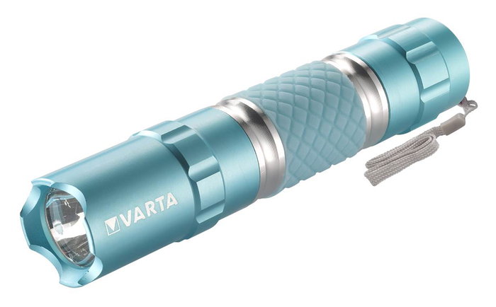 Varta 16617301421 Mini Lampe Torche en Aluminium Turquoise LIPSTICK LIGHT avec Pile AA