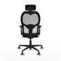 Piqueras y Crespo Chaise de Bureau avec Appui-tête 2D036G2 Gris foncé