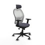 Piqueras y Crespo Chaise de Bureau avec Appui-tête 2D036G2 Gris foncé