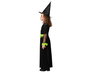 Déguisement Enfant Sorcière Costume Robe Longue Vert et Noir avec Chapeau Pointu pour Halloween Filles 7-9 Ans