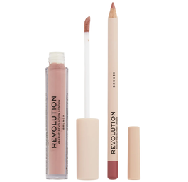 Makeup Revolution - Set Coffret Maquillage : Liquid Lipstick et Precision Lip Liner Brunch - Rouge à Lèvres Liquide et Crayon Lèvres