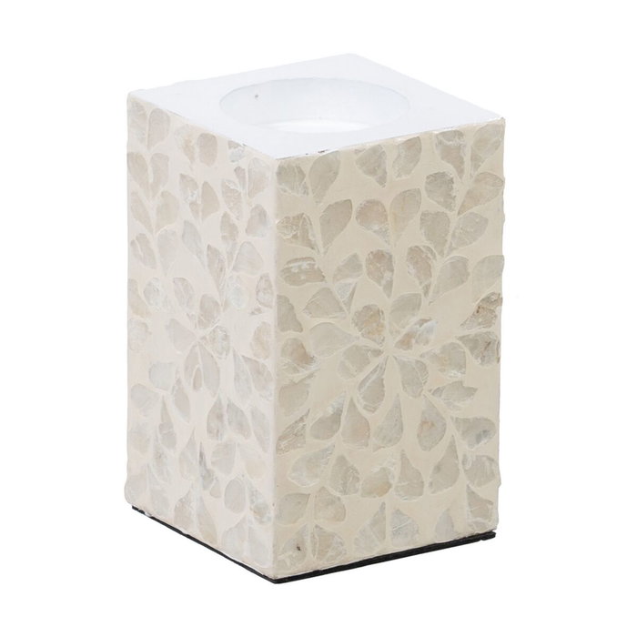 Bougeoir Beige Nacre noire Bois MDF 10,5 x 10,5 x 16 cm Bougeoir Beige Nacre noire Bois MDF 10,5 x 10,5 x 16 cm
