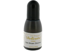 Tsukineko DELICATA Recharge d'encre marron foncé métallisé brillant 15ml