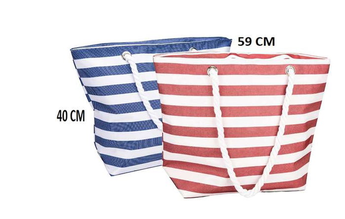Poessa - Sac de plage Oxford Polyester 600, 59 x 19 x 40 cm, Rouge/Bleu - Modèles assortis