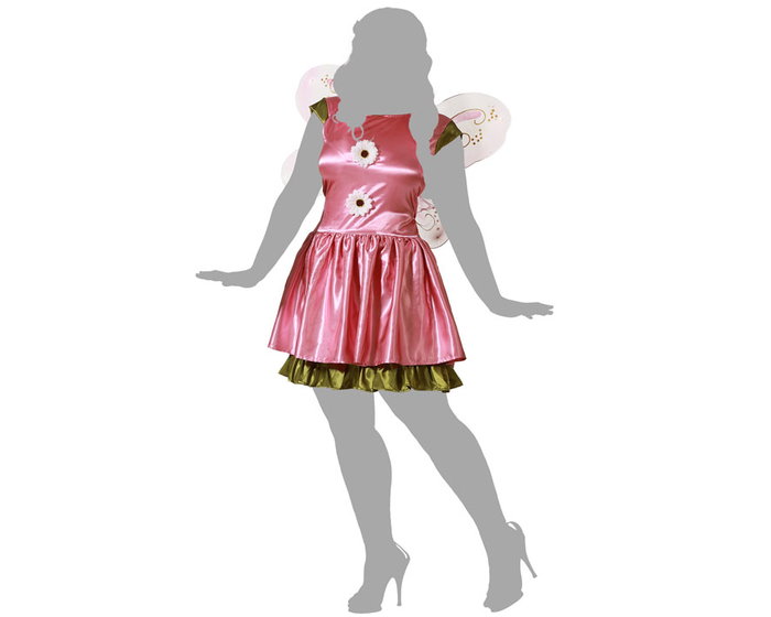 BigBuy Carnival Déguisement Fée Rose avec Robe Brillante et Ailes XL