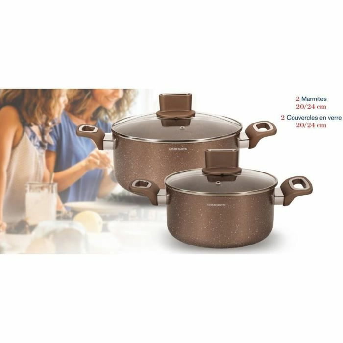 Arthur Martin AM9820 - Set de marmites 20-24 cm, Terracota Arthur Martin AM9820 - Set de marmites 20-24 cm, Terracota