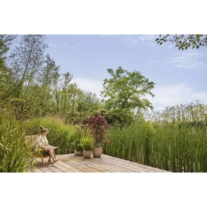 ELHO Sereh Rond 30 Pot de fleurs rond vert Scandinave 29.5 x 30 x 25 cm (Ø 29.5 x H 25 cm) résistant au gel 100% plastique recyclé