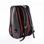 Siux Sac de padel Pulse 37 L Noir avec bordures grises et coutures rouges pour 1 à 2 raquettes