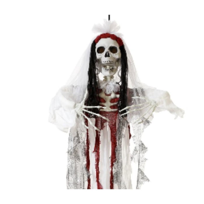 BigBuy Home Décoration d'Halloween Mariée Cadavre Squelette avec Lumière et Son