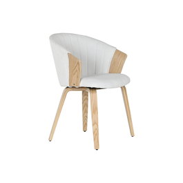Chaise de Salle à Manger Home ESPRIT Blanc Polyester Bois 60 x 57,5 x 79 cm