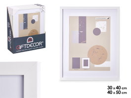 GIFTDECOR Cadre photo mural en bois avec passe-partout 30x40cm blanc