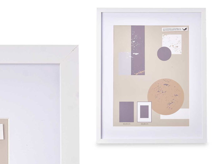 GIFTDECOR Cadre photo mural en bois avec passe-partout 30x40cm blanc GIFTDECOR Cadre photo mural en bois avec passe-partout 30x40cm blanc
