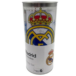 CYP BRANDS - Coffret d'activités et de peinture Real Madrid pour enfants - 38 pièces incluant crayons, aquarelles, cires, pochoirs et autocollants