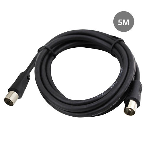 GSC Evolution Câble coaxial TV 5M mâle à femelle Noir GSC Evolution Câble coaxial TV 5M mâle à femelle Noir