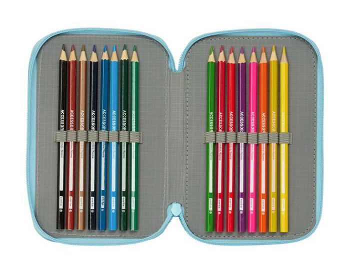 Safta Plumier Triple 37 Pièces pour Crayons - Dimensions : 12,5 x 19,5 x 5,5 cm