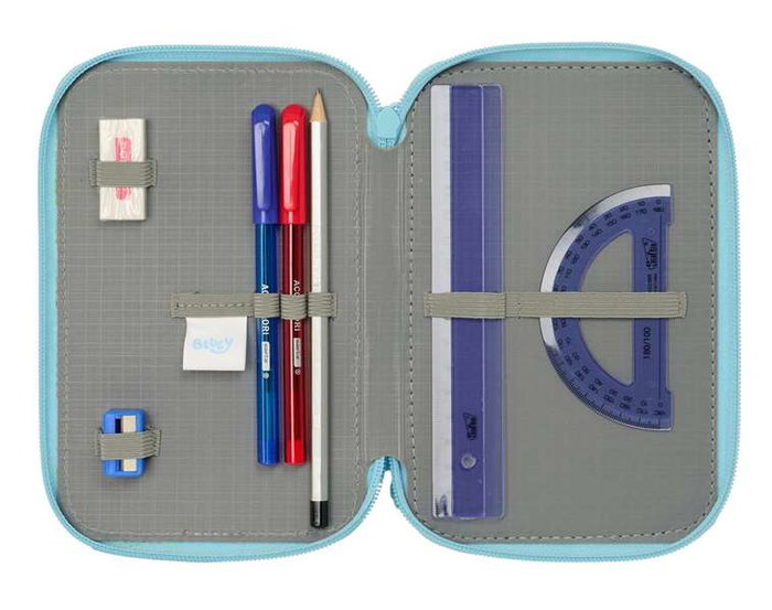 Safta Plumier Triple 37 Pièces pour Crayons - Dimensions : 12,5 x 19,5 x 5,5 cm